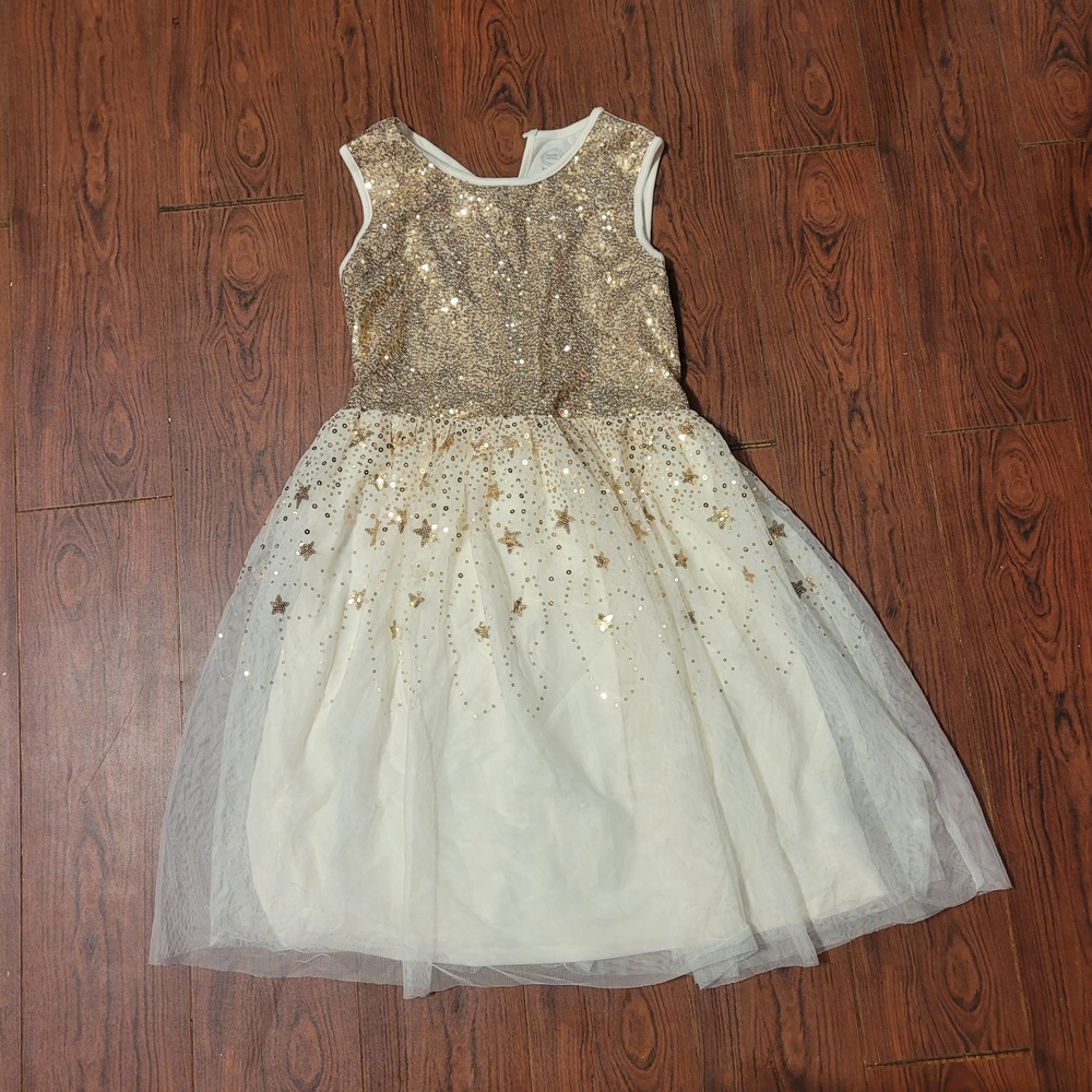 Wonder Nation Cream and Gold Dress